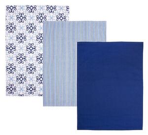 Ścierka kuchenna Blue Shapes, 50 x 70 cm, zestaw 3 szt