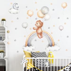 PIPPER | Naklejka na ścianę "Kot z balonami "47x56cm