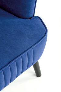 Granatowy stylowy fotel wypoczynkowy do czytania - Bovi
