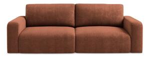 Rozkładana sofa ze schowkiem z tkaniny szenilowej w kolorze terakoty 252 cm Kona – Makamii