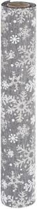 Materiał dekoracyjny Big snowflakes szary, 21 x 250 cm