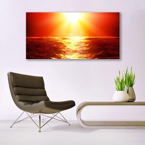 Obraz Szklany Zachód Słońca Morze Fala