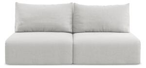 Jasnoszara aksamitna rozkładana sofa ze schowkiem 216 cm Kalena – Makamii