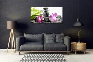 Obraz Szklany Kamienie Zen Spa Orchidea