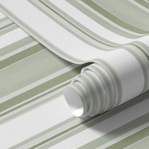 Tapety Zielone paski z białymi przerwami i cienkimi liniami, Tapety Geometryczne, Tapety w paski, a00526 : Uwalls.pl