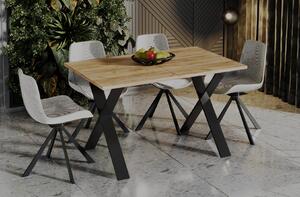 Stół rozkładany X 130(210)x80 dąb złoty craft