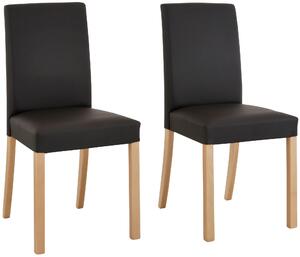 Gustowne, proste krzesła - 2 sztuki, brązowe
