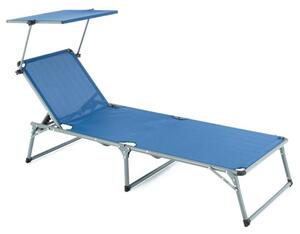 Składane krzesło ogrodowe z baldachimem XXL - niebieskie