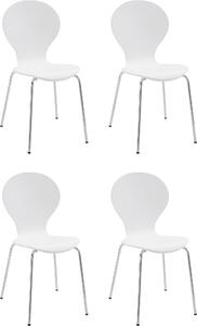 Zestaw 6 białych krzeseł w minimalistycznym, ponadczasowym designie
