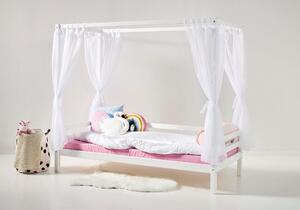 Sosnowy baldachim z zasłonami do łóżka dziecięcego