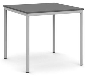 Stół do jadalni, blat grafitowy 800 x 800 mm, podstawa jasnoszara