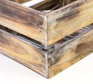 Drewniane pudełko VINTAGE DIVERO brązowe - 42 cm x 23 cm