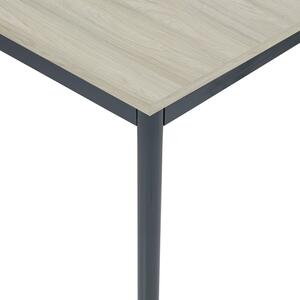 Stół do jadalni i stołówki, 1800 x 800 mm, dąb naturalny, ciemnoszara konstrukcja