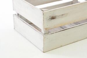 Pudełko DIVERO Vintage, białe, 47 cm x 29,5 cm