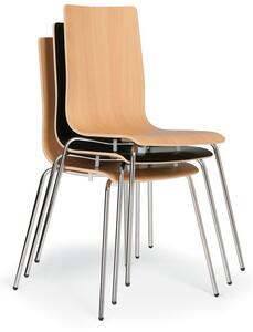 Drewniane krzesło do jadalni z chromowaną konstrukcją KENT, wenge