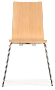 Drewniane krzesło do jadalni z chromowaną konstrukcją KENT, wenge