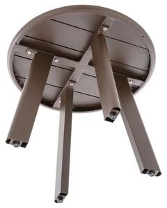 Okrągły aluminiowy stolik, ciemnobrązowy
