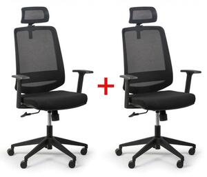 Krzesło biurowe RICH 1 + 1 GRATIS, czarny