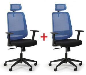 Krzesło biurowe RICH 1 + 1 GRATIS, niebieski