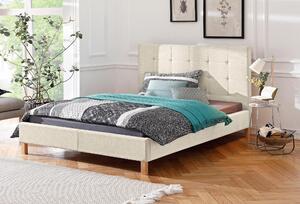 Tapicerowane łóżko 180x200 cm w kolorze kremowym