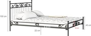 Podwójne łóżko metalowe 180x200 wzór 2J, polski producent Lak System