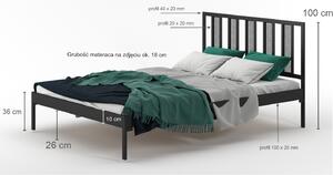 Łóżko metalowe podwójne 180 x 200 wzór 16, polski producent Lak System