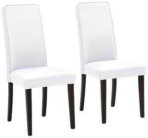 Stylowe białe krzesła z ciemnymi nogami - 2 sztuki