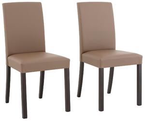 Klasyczne krzesła ze sztucznej skóry, szaro-brązowe - 4 sztuki