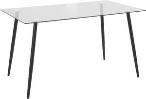 Szklany stół na metalowych nogach 140 cm