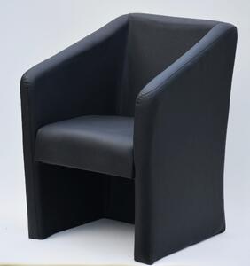 Fotel tapicerowany sztuczną skórą, czarny