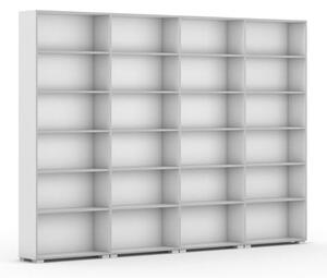 Biblioteka Silver Line, biały, 4 kolumny, 2230 x 800 x 400 mm