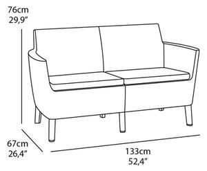 Podwójna sofa SALEMO - grafit
