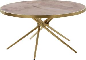 Ciekawy, złoty stolik o nowoczesnym designie, duży