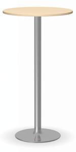 Stolik wysoki Olympo II, średnica 600 mm, chromowana podstawa, płyta brzoza