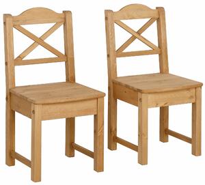 Wysokiej jakości sosnowe krzesła w ponadczasowym stylu - 2 sztuki