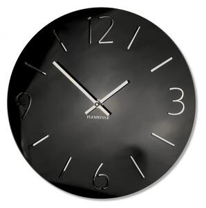 Duży zegar ścienny SLIM czarny połysk
