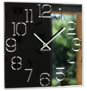 Kwadratowy zegar ścienny czarny DIGIT 30cm