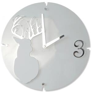Zegar na ścianę Deer biały mat