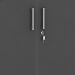Szafa biurowa PRIMO, drzwi na 2 półki, 1781 x 800 x 420 mm, biały / grafitowy