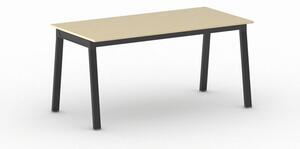 Stół PRIMO BASIC z czarnym stelażem, 1600 x 800 x 750 mm, naturalny dąb