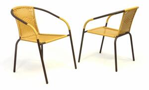 Zestaw 2 krzeseł ogrodowych bistro - na stos, beżowy