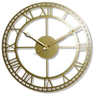 Złoty metalowy zegar ścienny retro 50cm