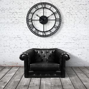 Duży metalowy zegar ścienny czarny 80cm