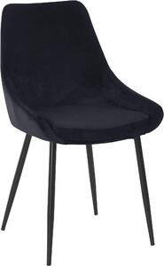 Tapicerowane, czarne krzesła o wyrafinowanym designie - 2 sztuki