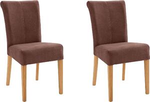 Szlachetne brązowe krzesła tapicerowane, nogi dębowe