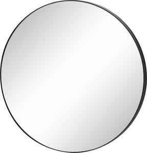 Okrągłe lustro w czarnej ramie, 50 cm średnicy