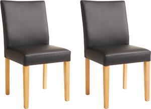 Klasyczne czarne krzesła, bukowe, sztuczna skóra - 2 sztuki
