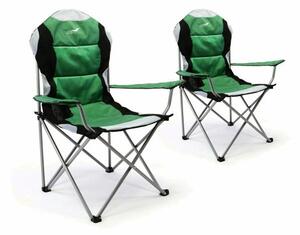 Zestaw 2 szt. składanych krzeseł kempingowych, wędkarskich Divero Deluxe - zielone/czarne
