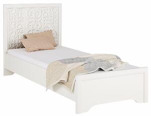 Pięknie zdobione, białe łóżko 140x200 cm