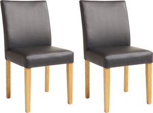 Klasyczne czarne krzesła, nogi dziki dąb - 2 sztuki